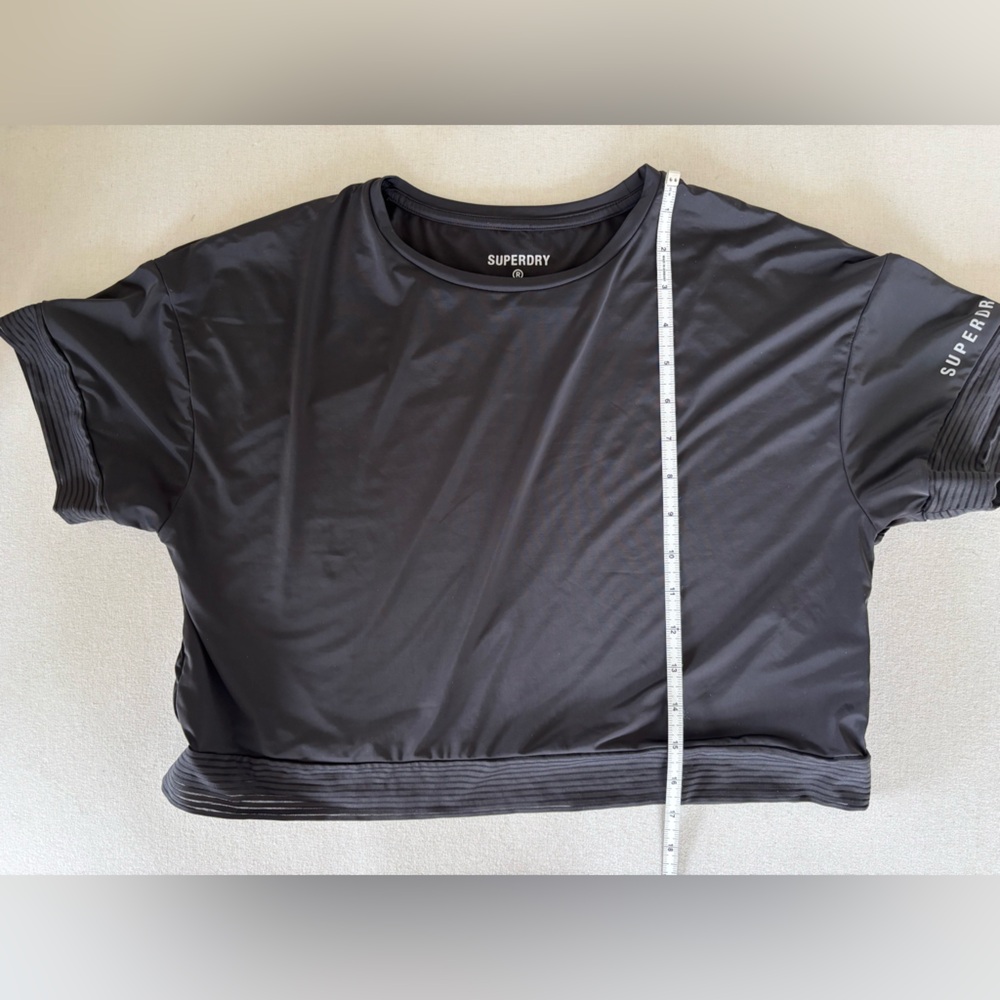 Superdry t-shirt oversized boxy cropped black short sleeves small S - Picture 8 of 9